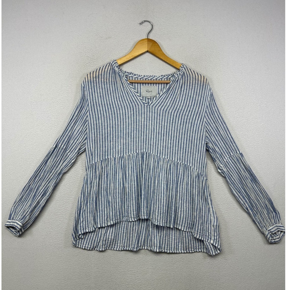 Coastal Boho Rails Womens Small Blue White Striped Raylyn Fremont Stripe Blouse